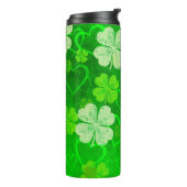 Sint Patrick's Day Shamrocks and Hearts Thermosbeker (Gedraaid links)