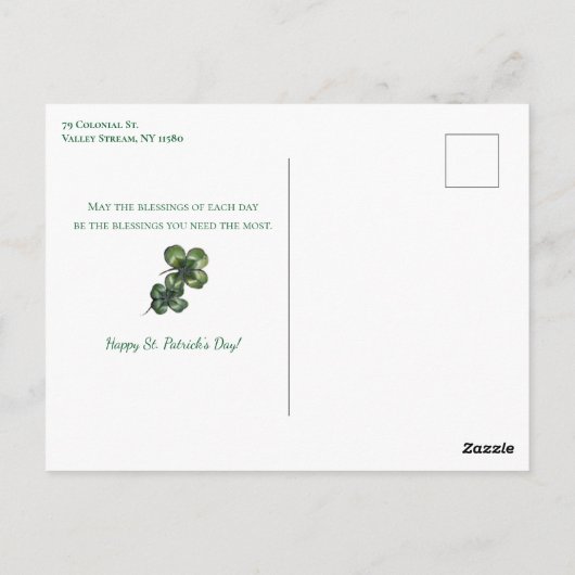  Sint Patrick's Day Shamrocks Briefkaart (Achterkant)