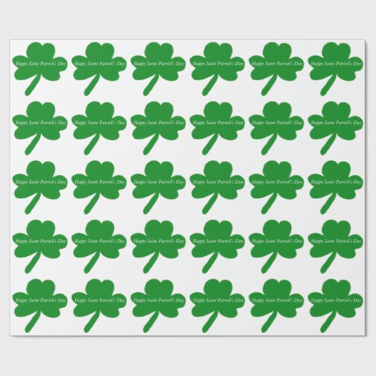 Sint Patrick's Day Shamrocks Cadeaupapier (Vlak)