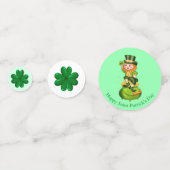 Sint Patrick's Day Shamrocks & Cute Leprechaun Confetti (Voorkanten)