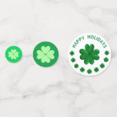 Sint Patrick's Day Shamrocks & Cute Leprechaun Confetti (Achterkanten)
