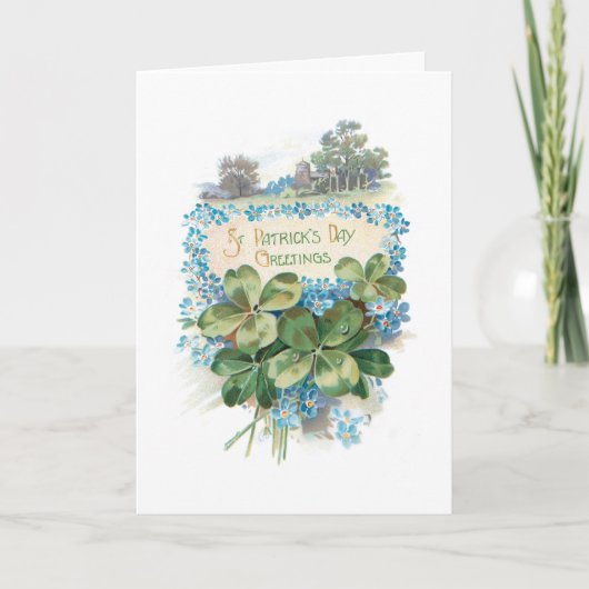 Sint Patrick's Day Shamrocks Feestdagen Kaart (Voorkant)