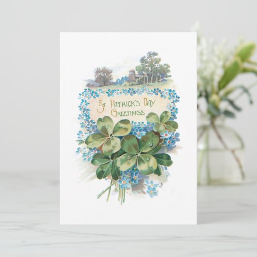 Sint Patrick's Day Shamrocks Feestdagenkaart (Staand voorkant)