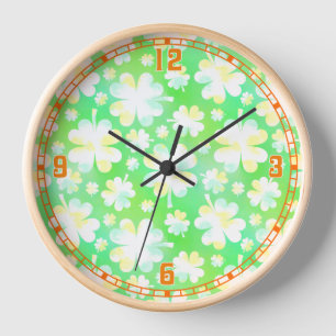 Sint Patrick's Day Shamrocks Retro Waterverf