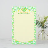 Sint Patrick's Day Shamrocks Retro Waterverf Briefpapier (Staand voorkant)
