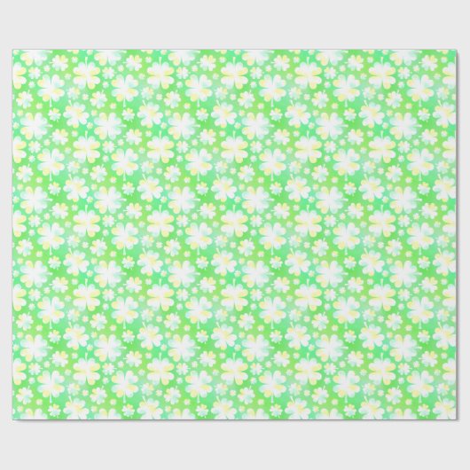Sint Patrick's Day Shamrocks Retro Waterverf Cadeaupapier (Vlak)