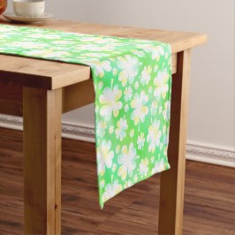 Sint Patrick's Day Shamrocks Retro Waterverf Korte Tafelloper
