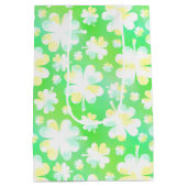 Sint Patrick's Day Shamrocks Retro Waterverf Medium Cadeauzakje (Achterkant)