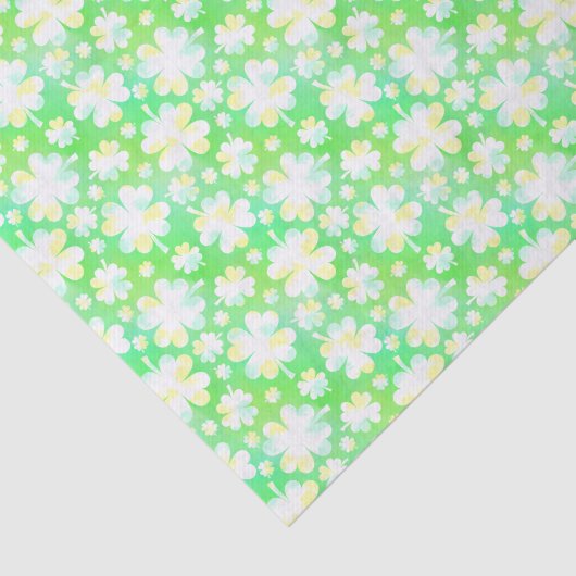 Sint Patrick's Day Shamrocks Retro Waterverf Tissuepapier (Detail)