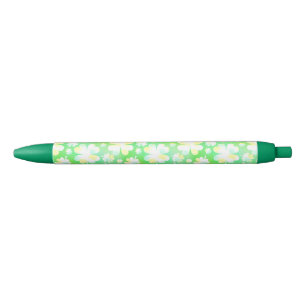 Sint Patrick's Day Shamrocks Retro Waterverf Zwarte Inkt Pen
