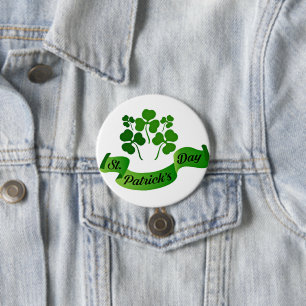 Sint-Patrick's Day shamrocks Ronde Button 7,6 Cm