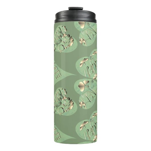 Sint-Patrick's Day Shamrocks Thermal Tumbler Thermosbeker (Voorkant)