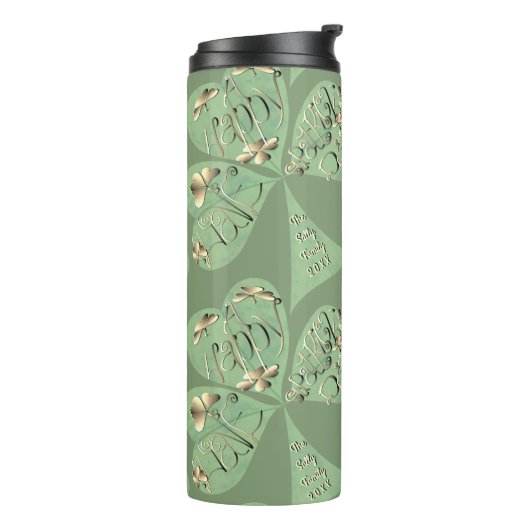 Sint-Patrick's Day Shamrocks Thermal Tumbler Thermosbeker (Gedraaid links)