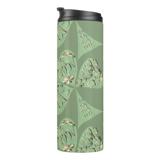 Sint-Patrick's Day Shamrocks Thermal Tumbler Thermosbeker (Geroteerd rechts)
