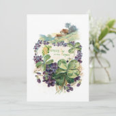 Sint Patrick's Day Shamrocks & Violets Feestdagenkaart (Staand voorkant)