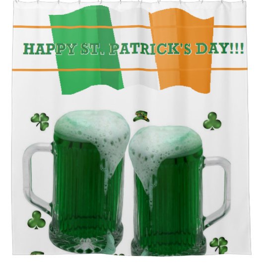 Sint Patrick's Day Shower Curtain Beer Douchegordijn (Voorkant)