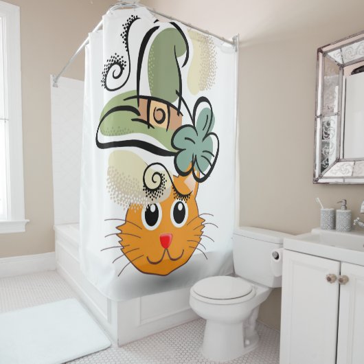 Sint Patrick's Day Shower Curtain Cat Douchegordijn (In situ)