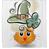 Sint Patrick's Day Shower Curtain Cat Douchegordijn (Voorkant)