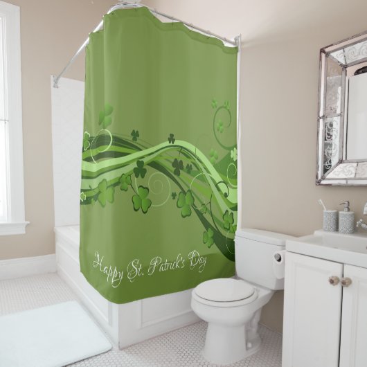 Sint Patrick's Day Shower Curtain Floral Douchegordijn (In situ)