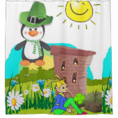 Sint Patrick's Day Shower Curtain Penguin Douchegordijn (Voorkant)