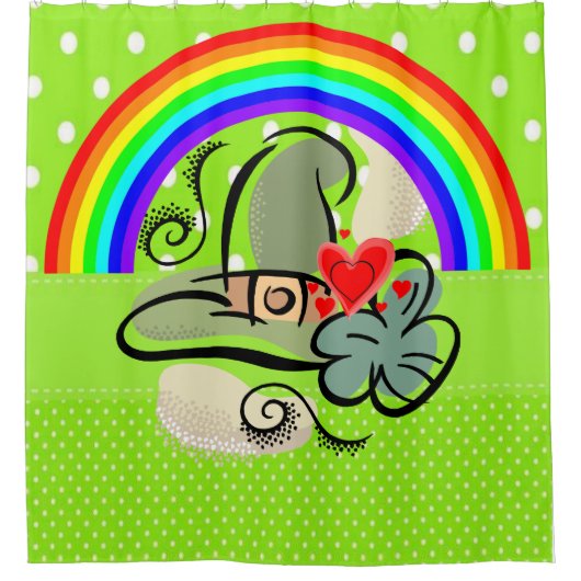 Sint Patrick's Day Shower Curtain Rainbow Douchegordijn (Voorkant)