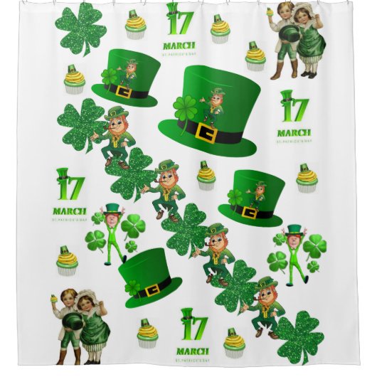 Sint Patrick's Day Showercurtain Douchegordijn (Voorkant)