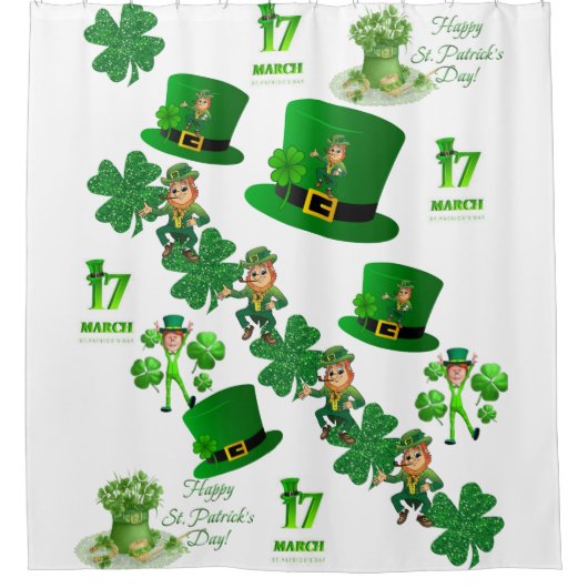 Sint Patrick's Day Showercurtain Douchegordijn (Voorkant)