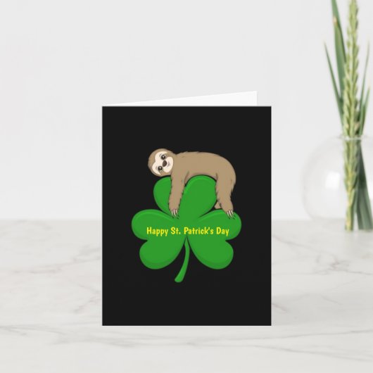 Sint Patrick's Day Sloth-betaalkaart Feestdagen Kaart (Voorkant)