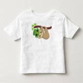Sint Patrick's Day Sloth, Pet Leprechaun, Clovers Kinder Shirts (Voorkant)
