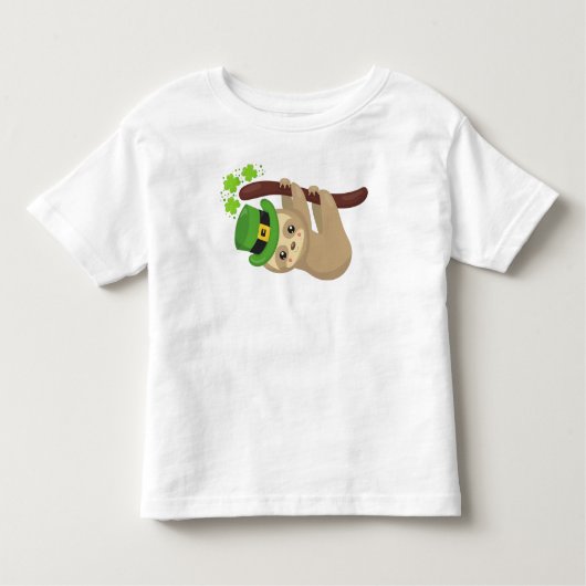 Sint Patrick's Day Sloth, Pet Leprechaun, Clovers Kinder Shirts