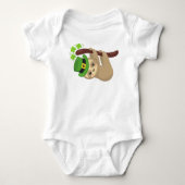 Sint Patrick's Day Sloth, Pet Leprechaun, Clovers Romper (Voorkant)