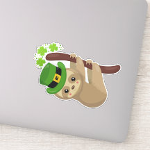 Sint Patrick's Day Sloth, Pet Leprechaun, Clovers