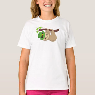 Sint Patrick's Day Sloth, Pet Leprechaun, Clovers T-shirt
