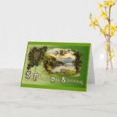 Sint Patrick's Day Souvenir  landschap Kaart (Gele Bloem)