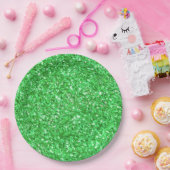Sint Patrick's day sparkle glitter Kelly green Papieren Bordje (Feest)