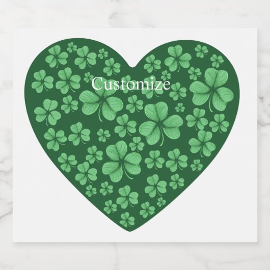 Sint Patrick's Day Sparkling Wijnetiket (Enkel label)