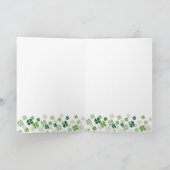Sint Patrick's Day Stylish Black Labrador Clovers Kaart (Binnen)