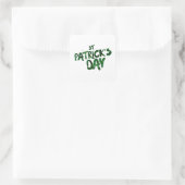 Sint Patrick's Day tekst met groene letters Vierkante Sticker (Tas)