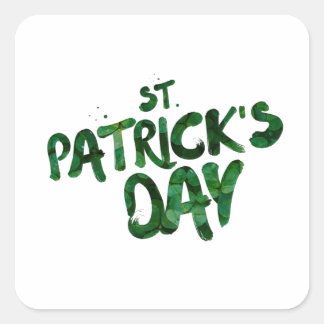 Sint Patrick's Day tekst met groene letters Vierkante Sticker