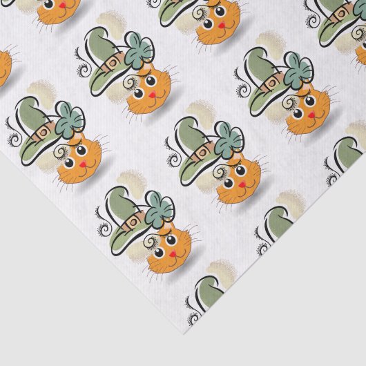 Sint Patrick's Day Tissue Paper Cat Tissuepapier (Detail)