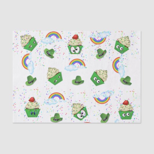 Sint Patrick's Day Tissue Paper Cupcake Tissuepapier (Voorkant)