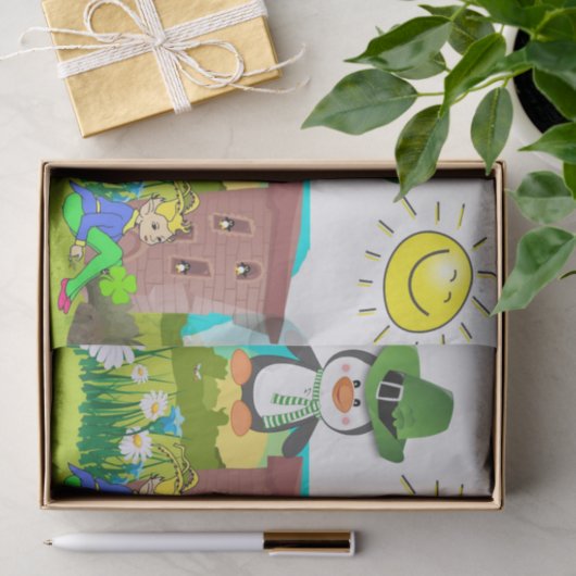 Sint Patrick's Day Tissue Paper Penguin Tissuepapier (Geschenk)