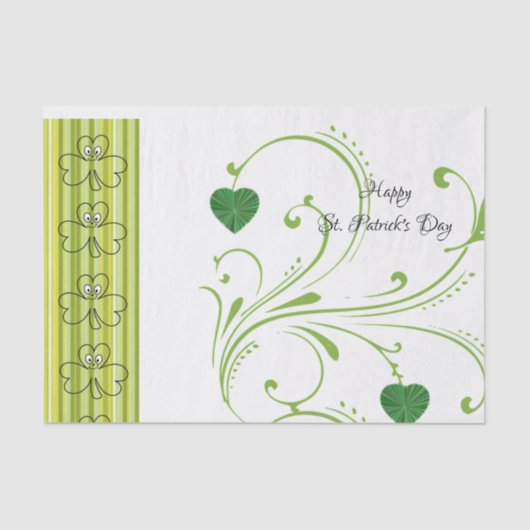 Sint Patrick's Day Tissue Paper Shamrock Floral Tissuepapier (Voorkant)