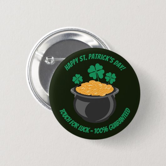Sint Patrick's Day touch voor veel succes Button (Voorkant /achterkant)