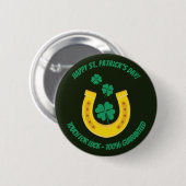 Sint Patrick's Day touch voor veel succes Button (Voorkant /achterkant)