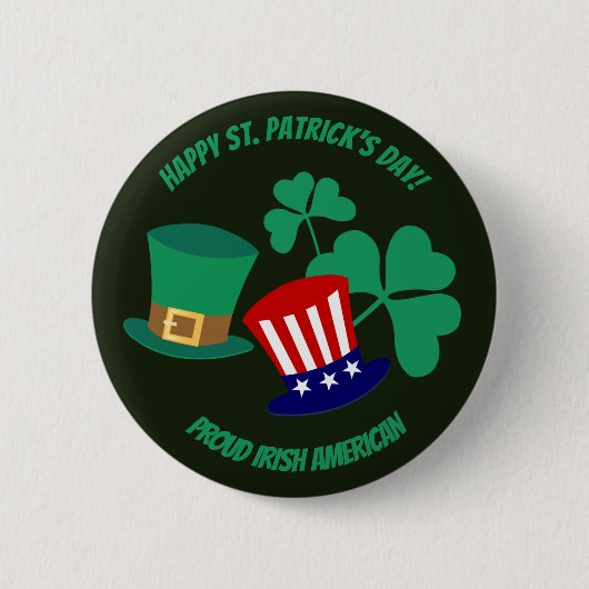 Sint Patrick's Day trotse Ierse Amerikaanse Button (Voorkant)