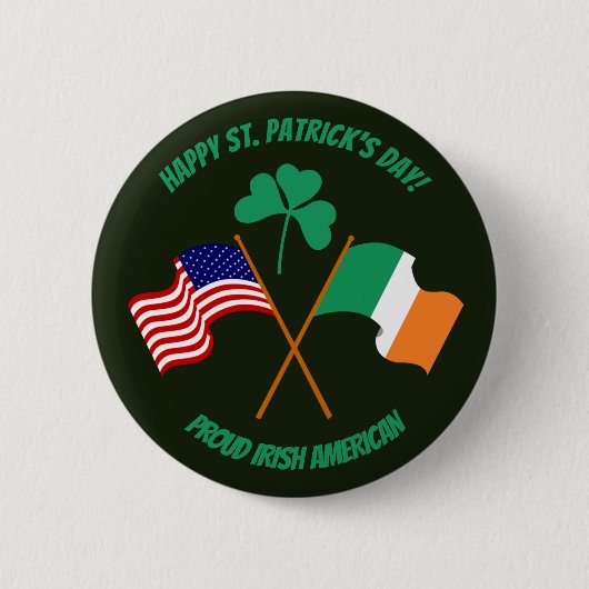 Sint Patrick's Day trotse Ierse Amerikaanse Button (Voorkant)