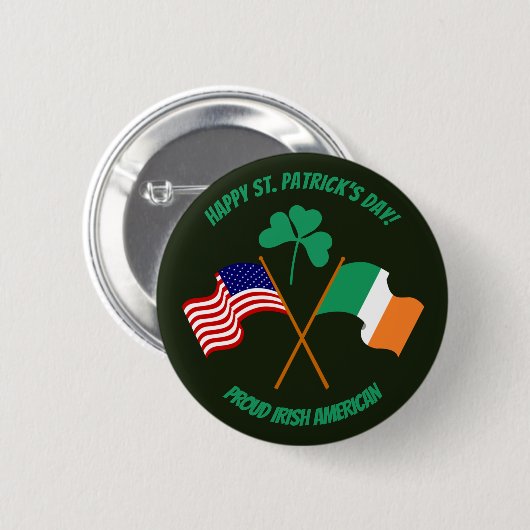 Sint Patrick's Day trotse Ierse Amerikaanse Button (Voorkant /achterkant)