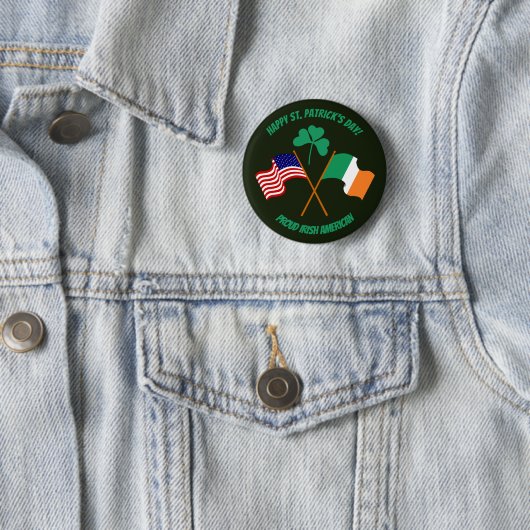 Sint Patrick's Day trotse Ierse Amerikaanse Button (In situ)