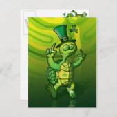Sint Patrick's Day Turtle Briefkaart (Voorkant / Achterkant)